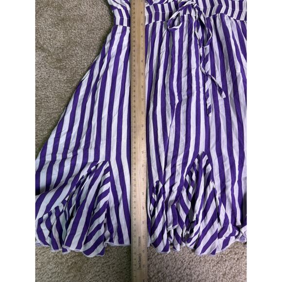 Pretty Garden Womens Dress size Small Mini Purple Striped Beach Boho E106 - Picture 11 of 12